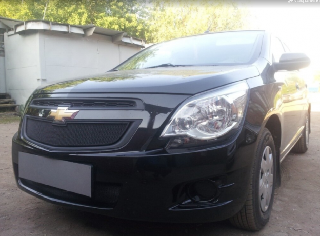 Защита радиатора "Standart" Chevrolet Cobalt (2013-н.в.) низ, чёрная купить недорого с доставкой в Томск