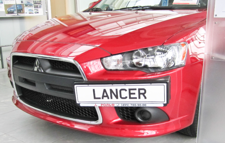 Рамка под номер на передний бампер для Mitsubishi Lancer X (2010-2016) купить недорого с доставкой в Томск
