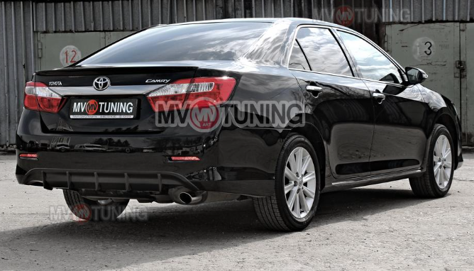 Диффузор заднего бампера var №1 (под окраску) для Toyota Camry XV50 (2012-2014) купить недорого с доставкой в Томск